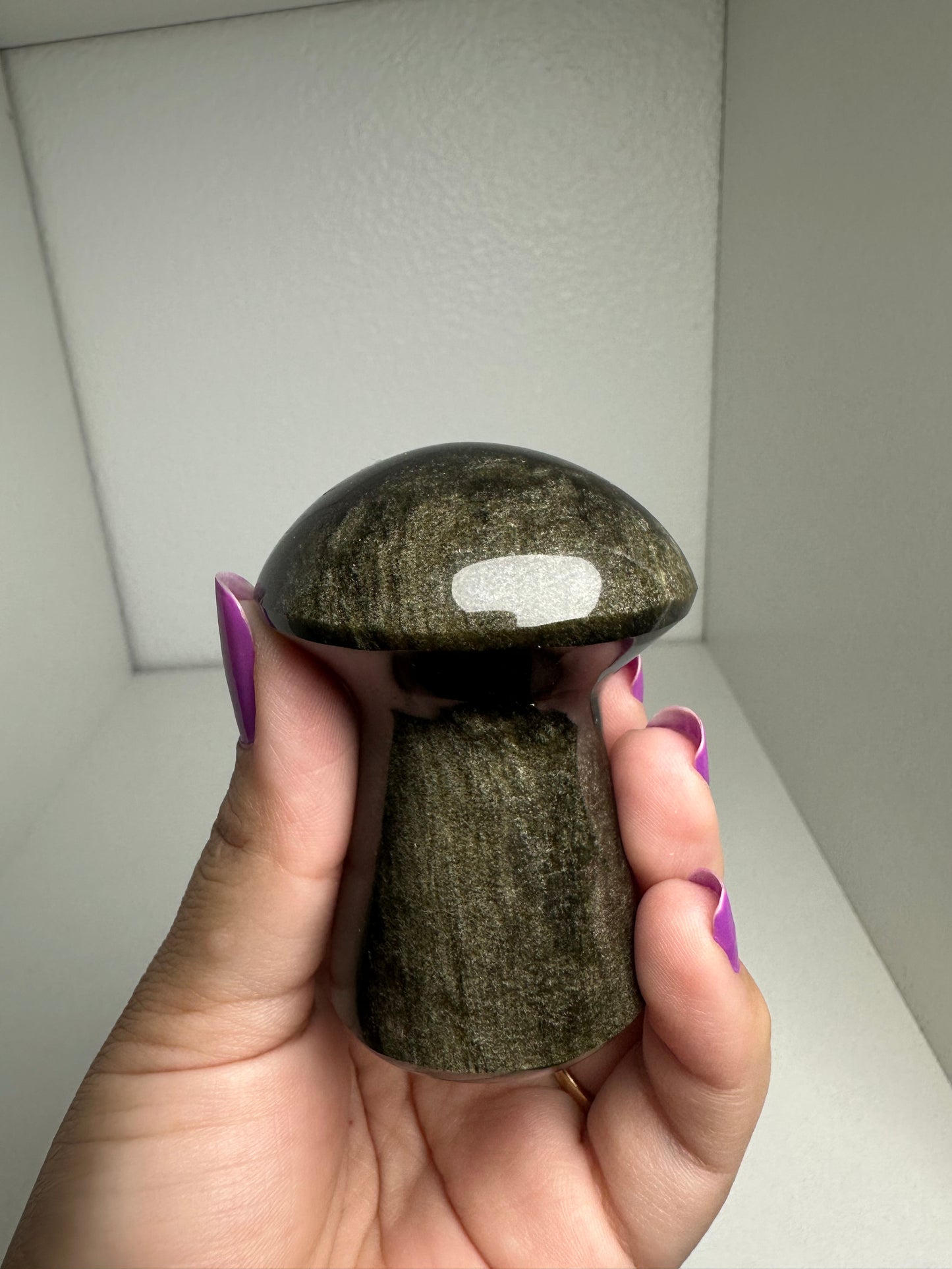 Gold Sheen Obsidian Mushroom