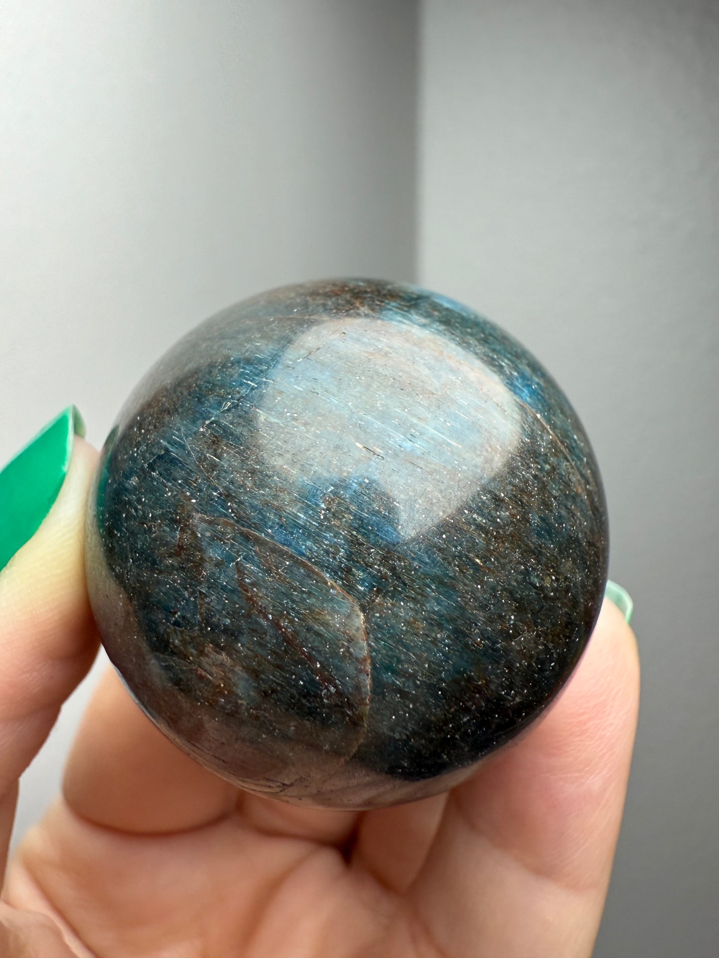 Blue Apatite Sphere