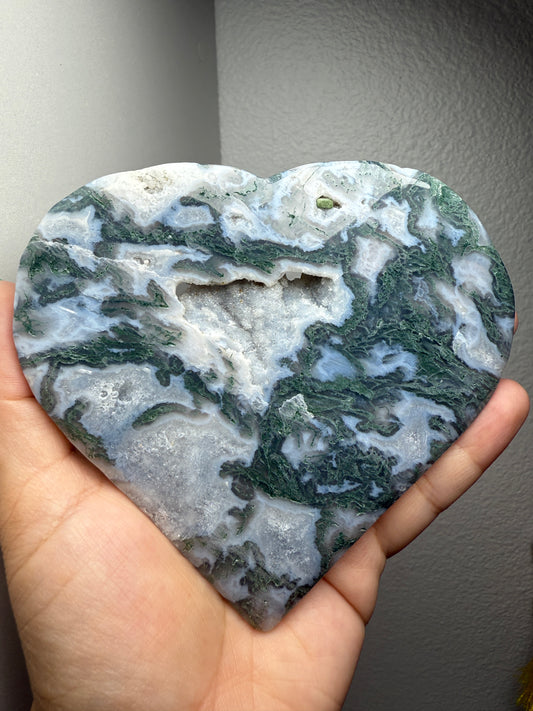 Moss Agate Heart