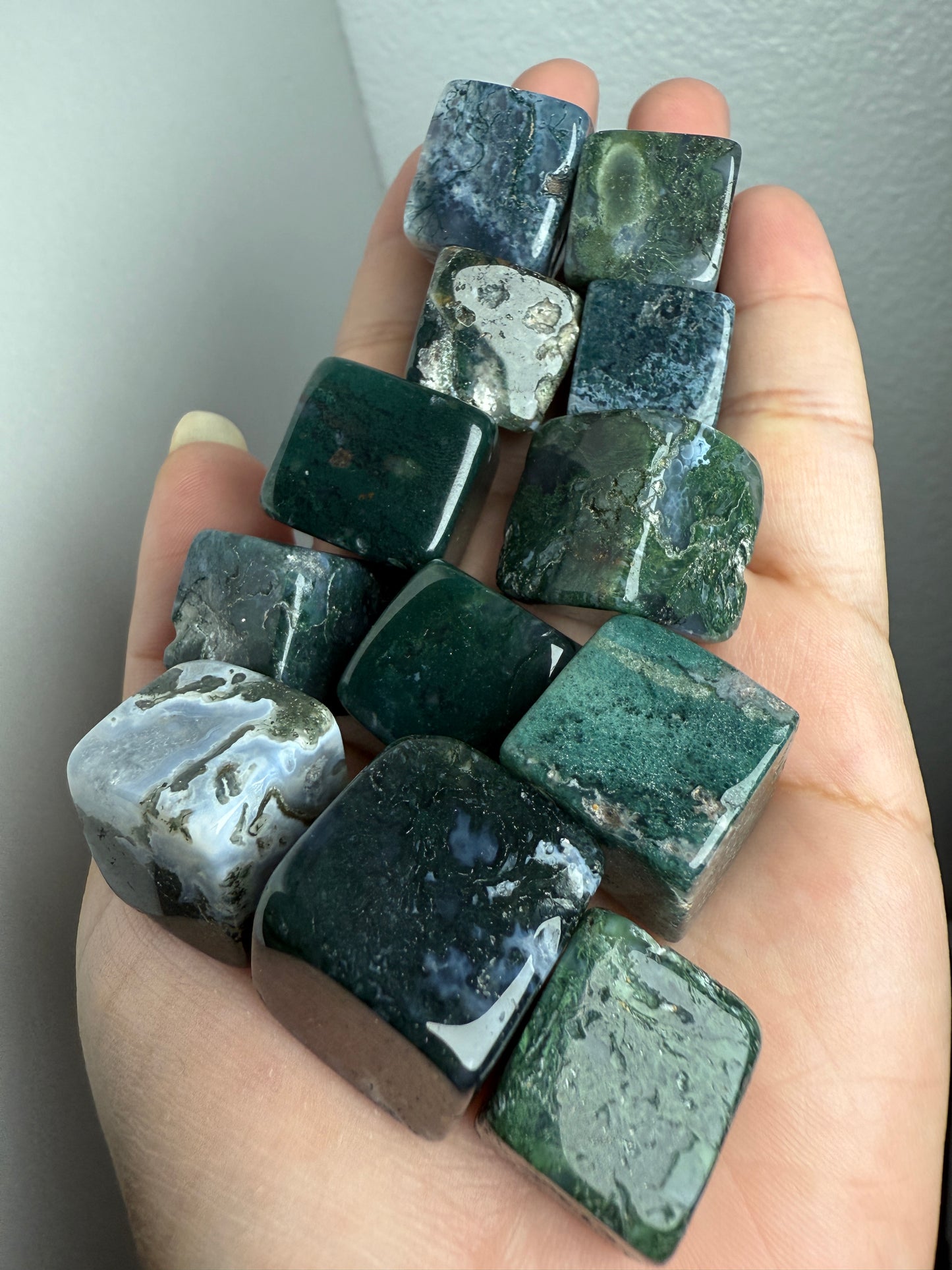 Moss Agate Cube