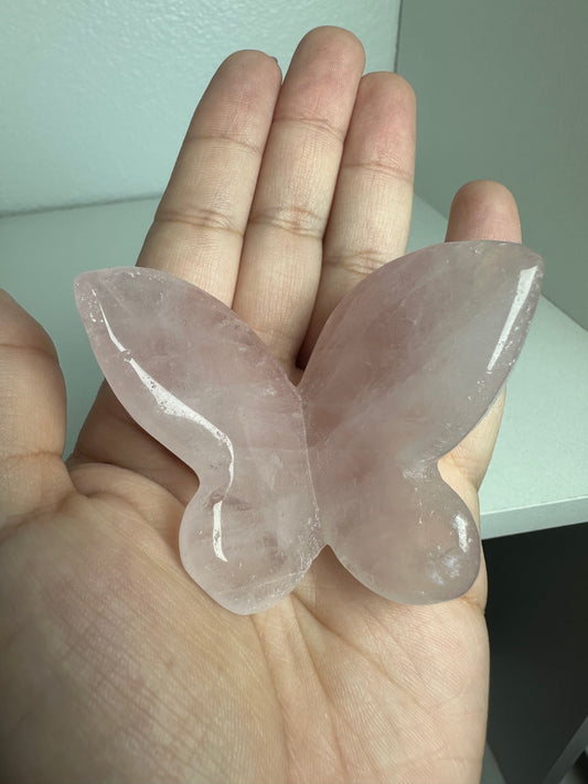 Rose Quartz 3D Butterfly