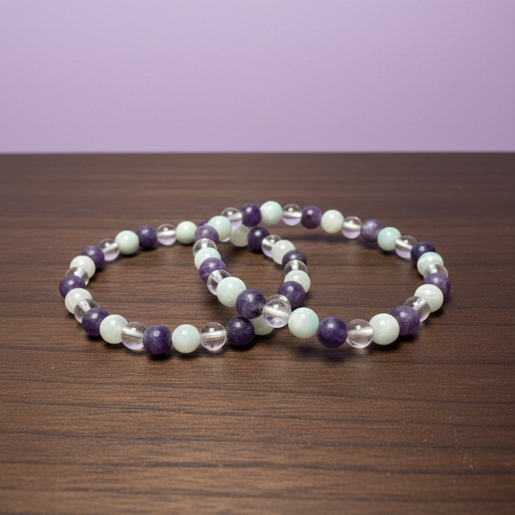 Amazonite w Lepidolite Bracelet | 6mm
