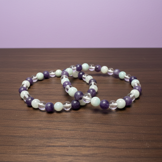 Amazonite w Lepidolite Bracelet