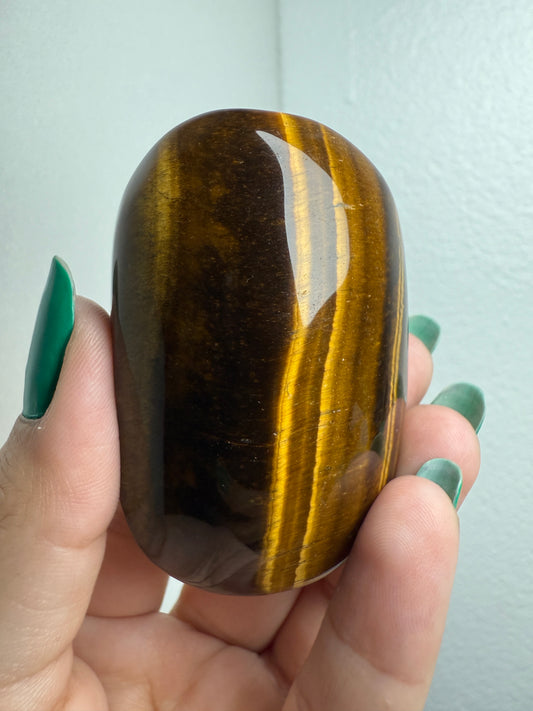 Tigers Eye Palm Stone