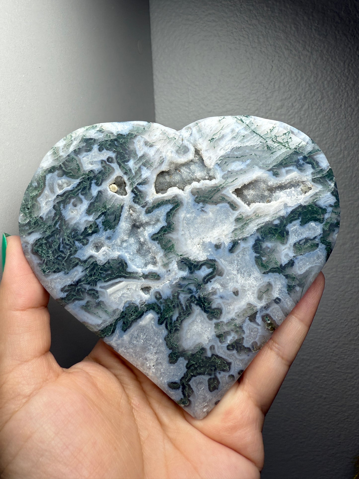 Moss Agate Heart