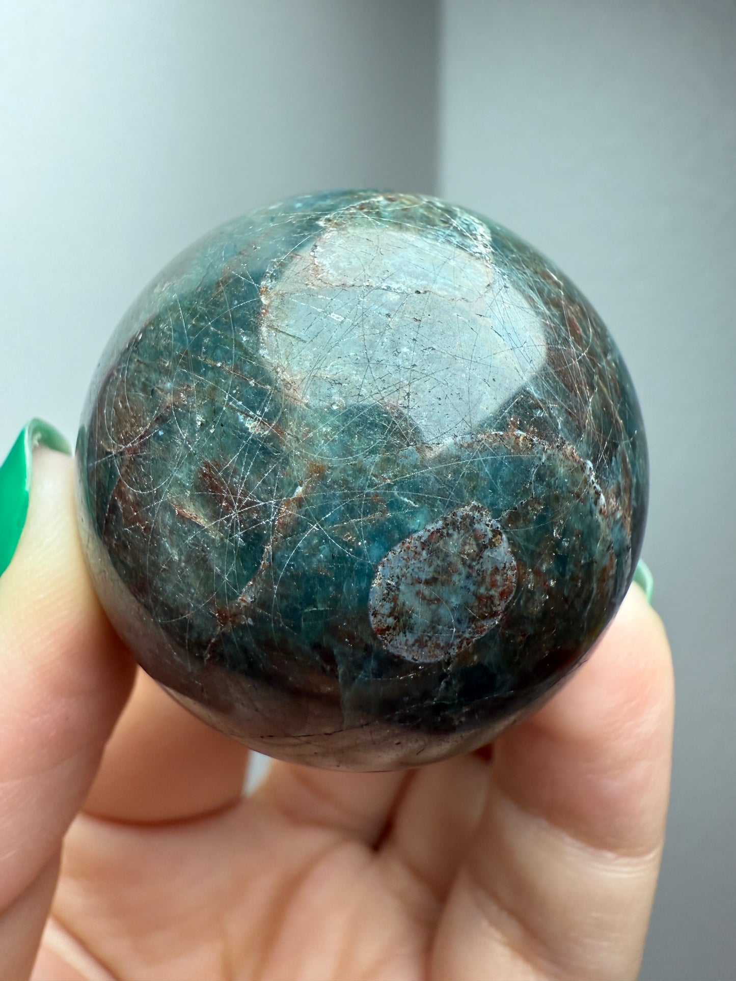 Blue Apatite Sphere