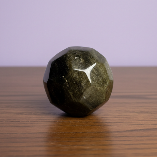 Gold Sheen Obsidian Faceted Ball