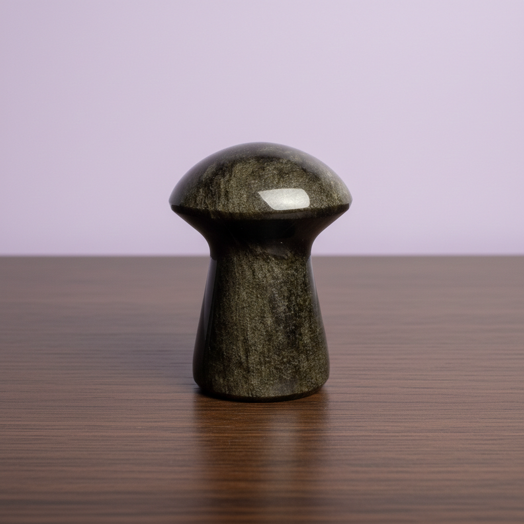Gold Sheen Obsidian Mushroom