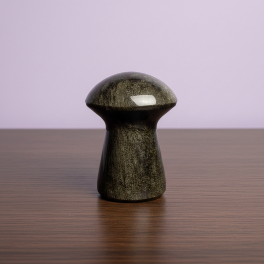Gold Sheen Obsidian Mushroom