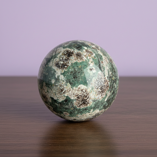 Green Flower Agate Sphere