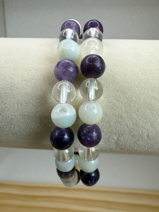 Amazonite w Lepidolite Bracelet