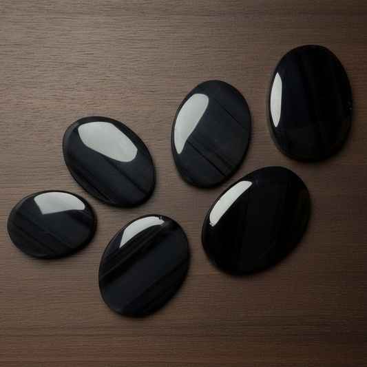 Midnight Lace Obsidian Palm Stone