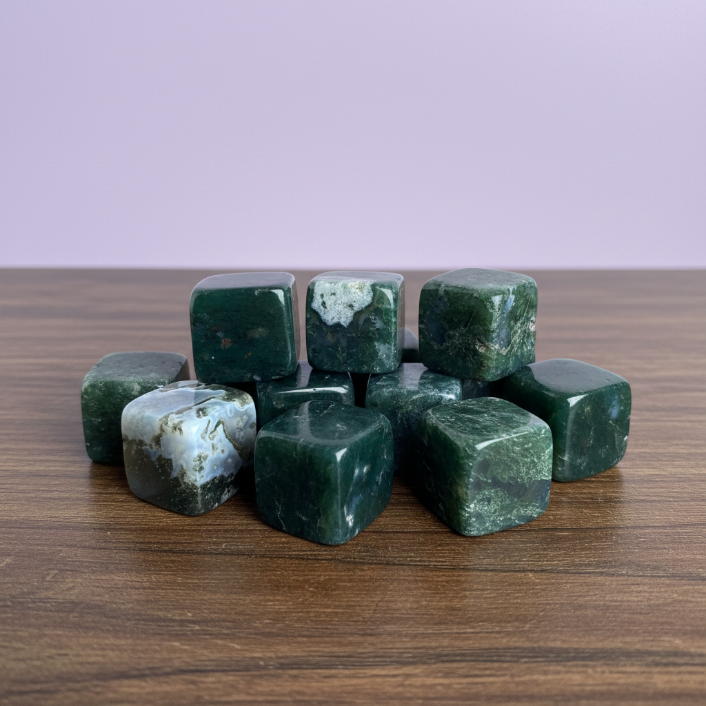 Moss Agate Cube