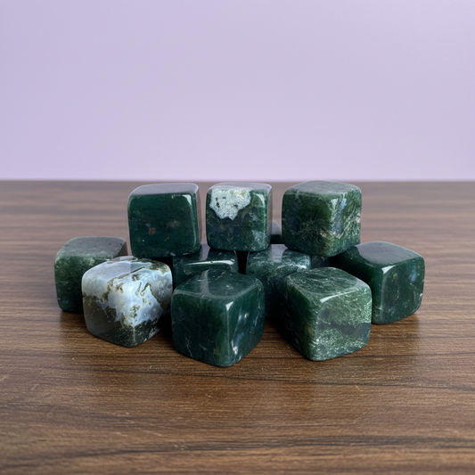 Moss Agate Cube