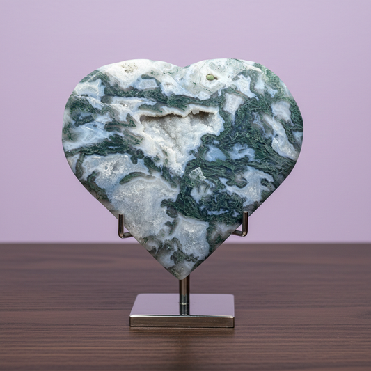 Moss Agate Heart