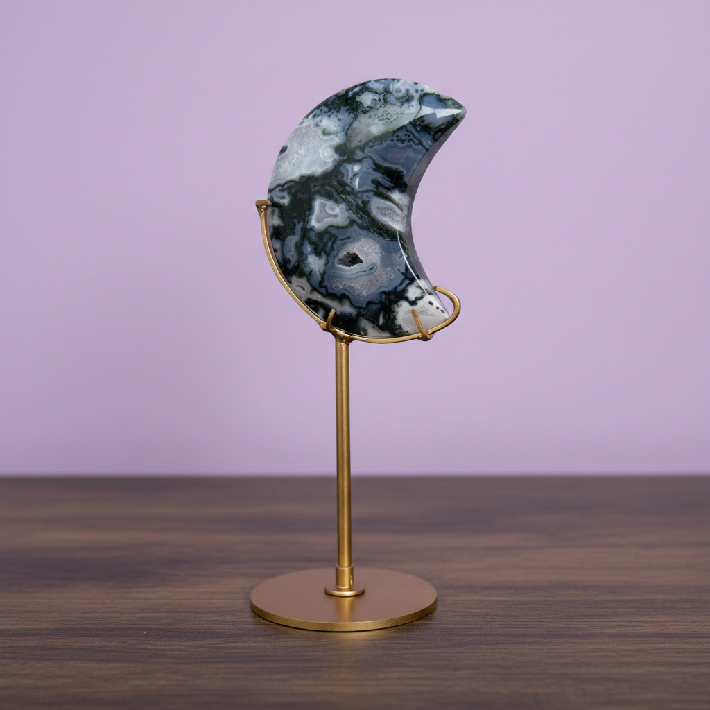 Moss agate moon