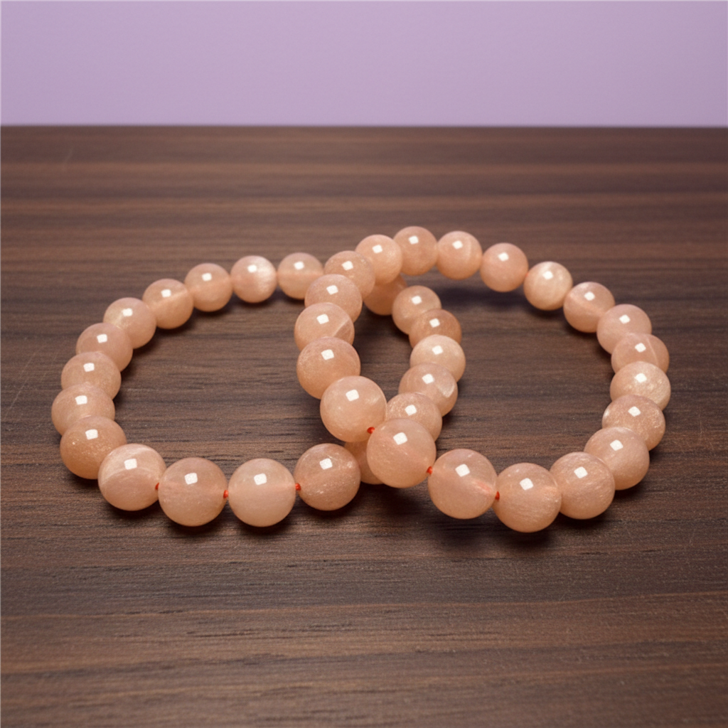 Peach Moonstone Bracelet | 8.5mm