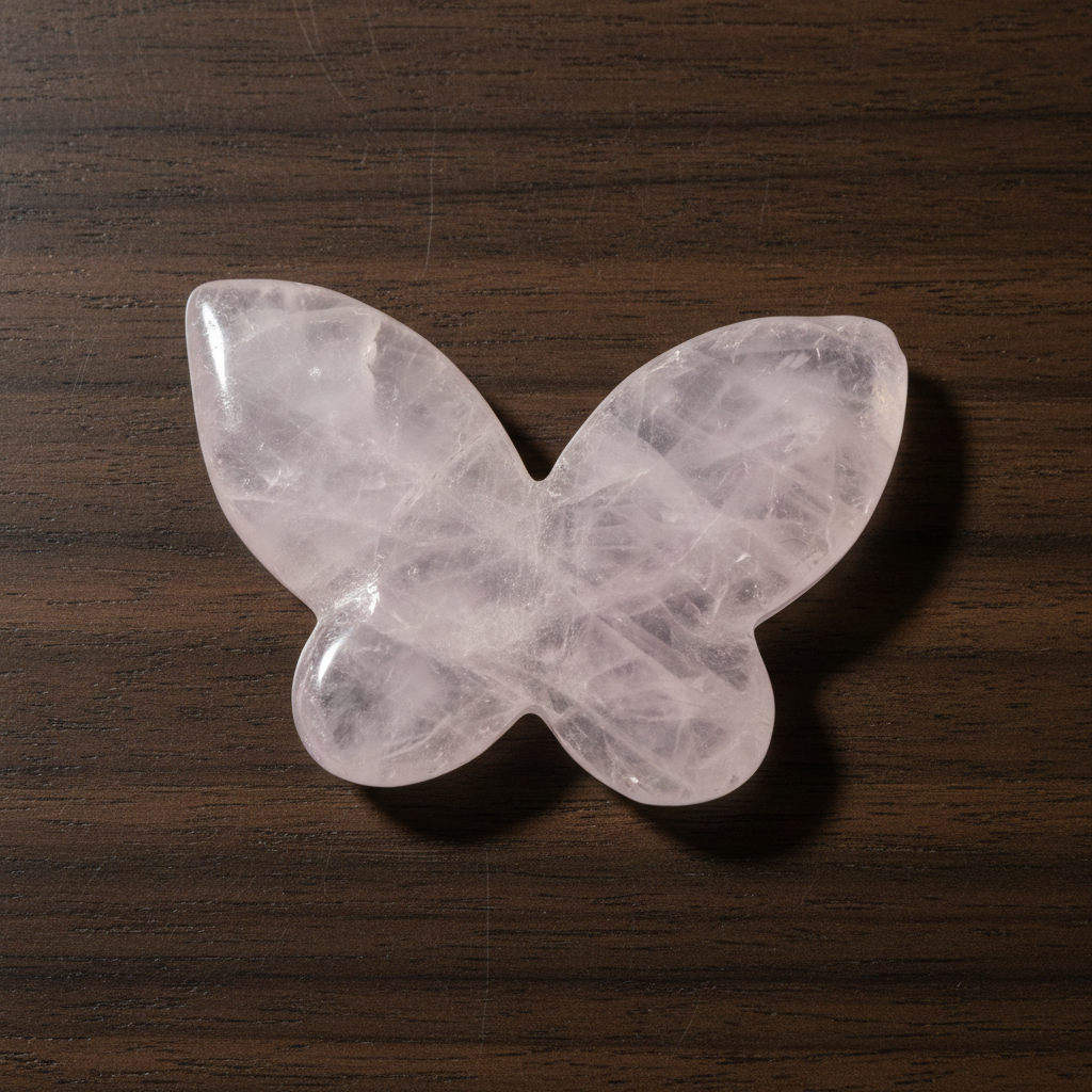 Rose Quartz 3D Butterfly