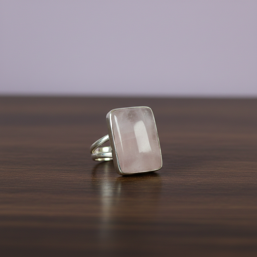 Rose Quartz Sterling Silver Ring