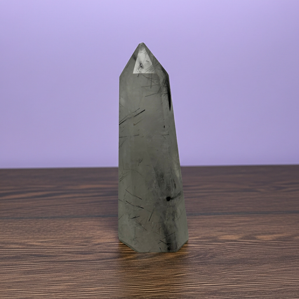 Black Tourmaline in Quartz Tower