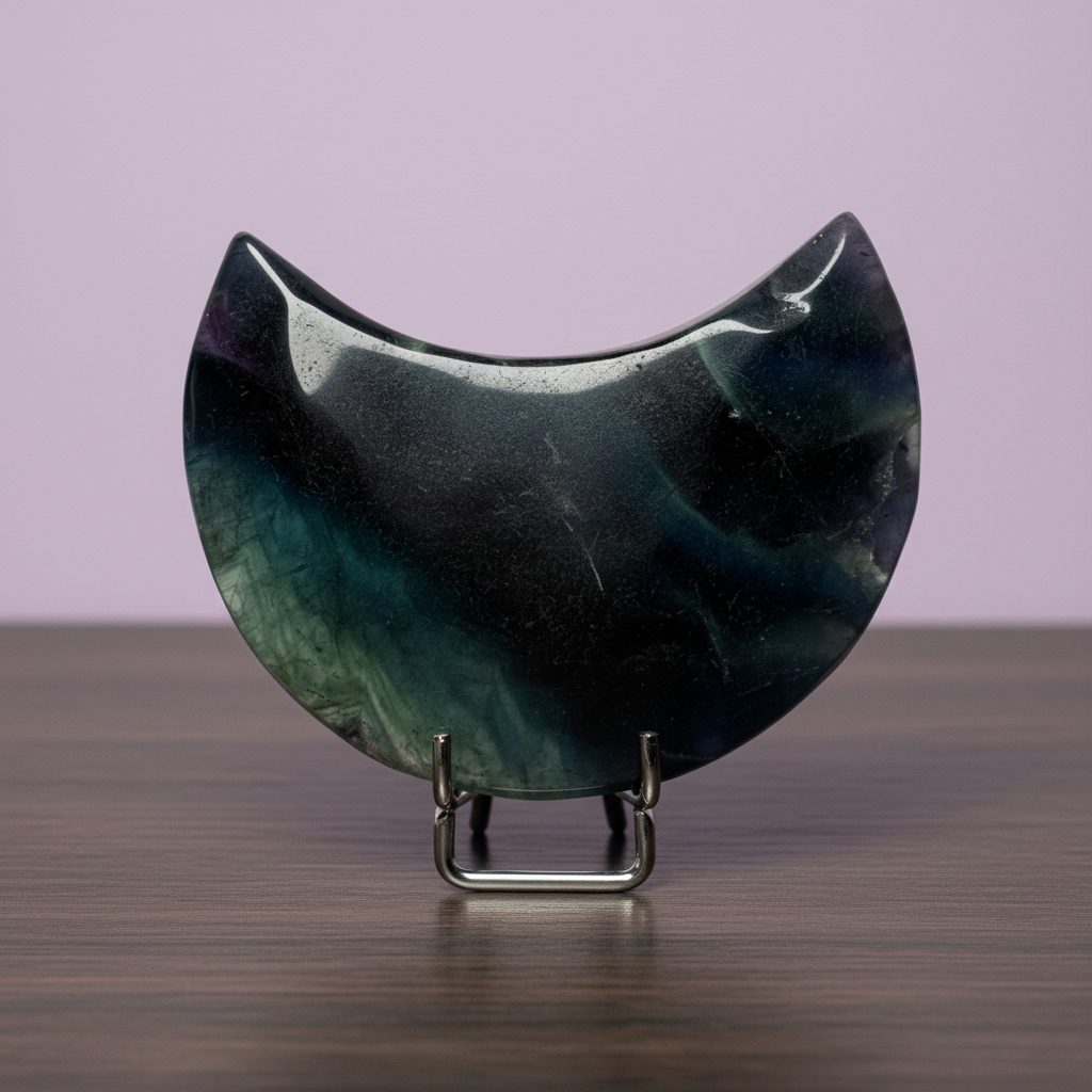 Black Rose Fluorite Moon