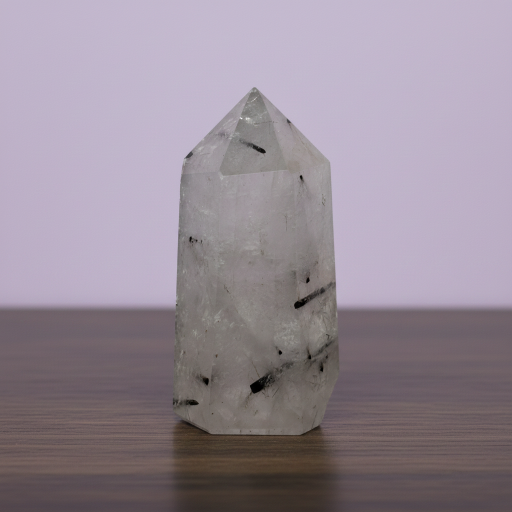 Black Tourmaline in Quartz Tower