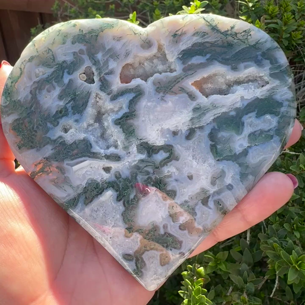 Moss Agate Heart