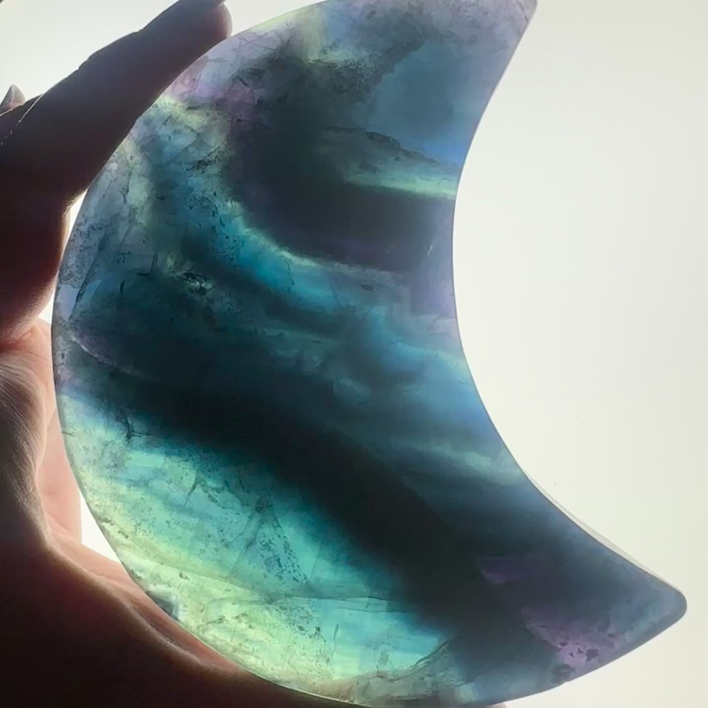 Black Rose Fluorite Moon