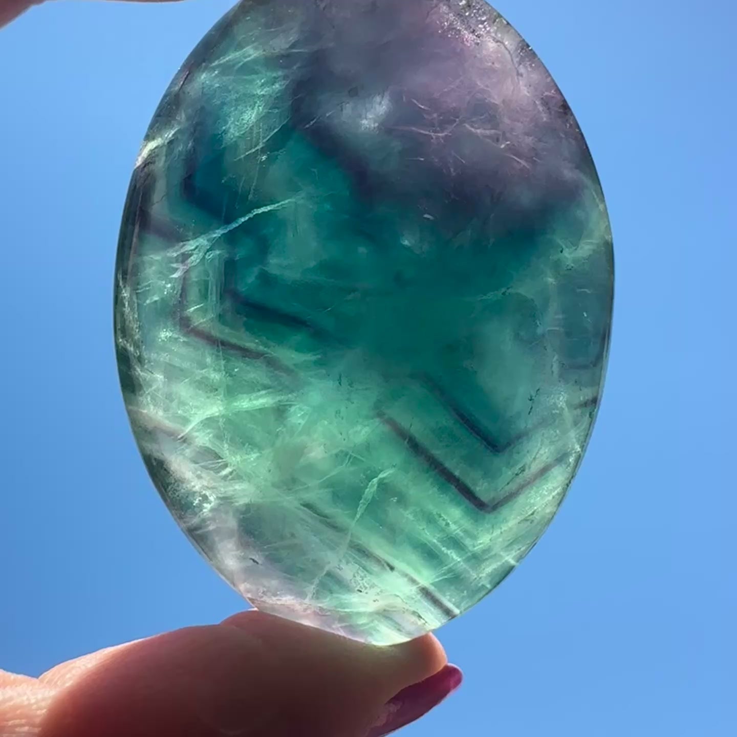 Fluorite Palm Stone