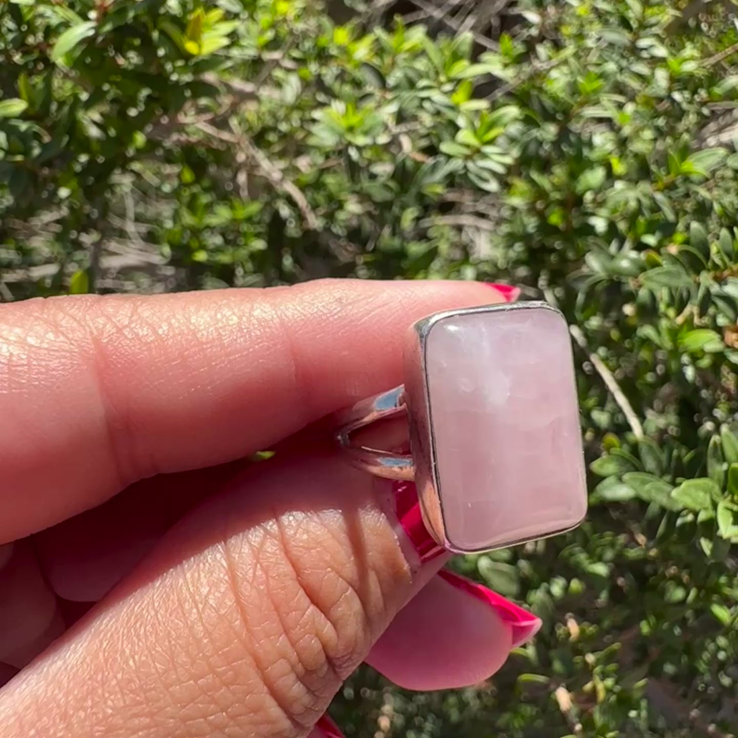Rose Quartz Sterling Silver Ring
