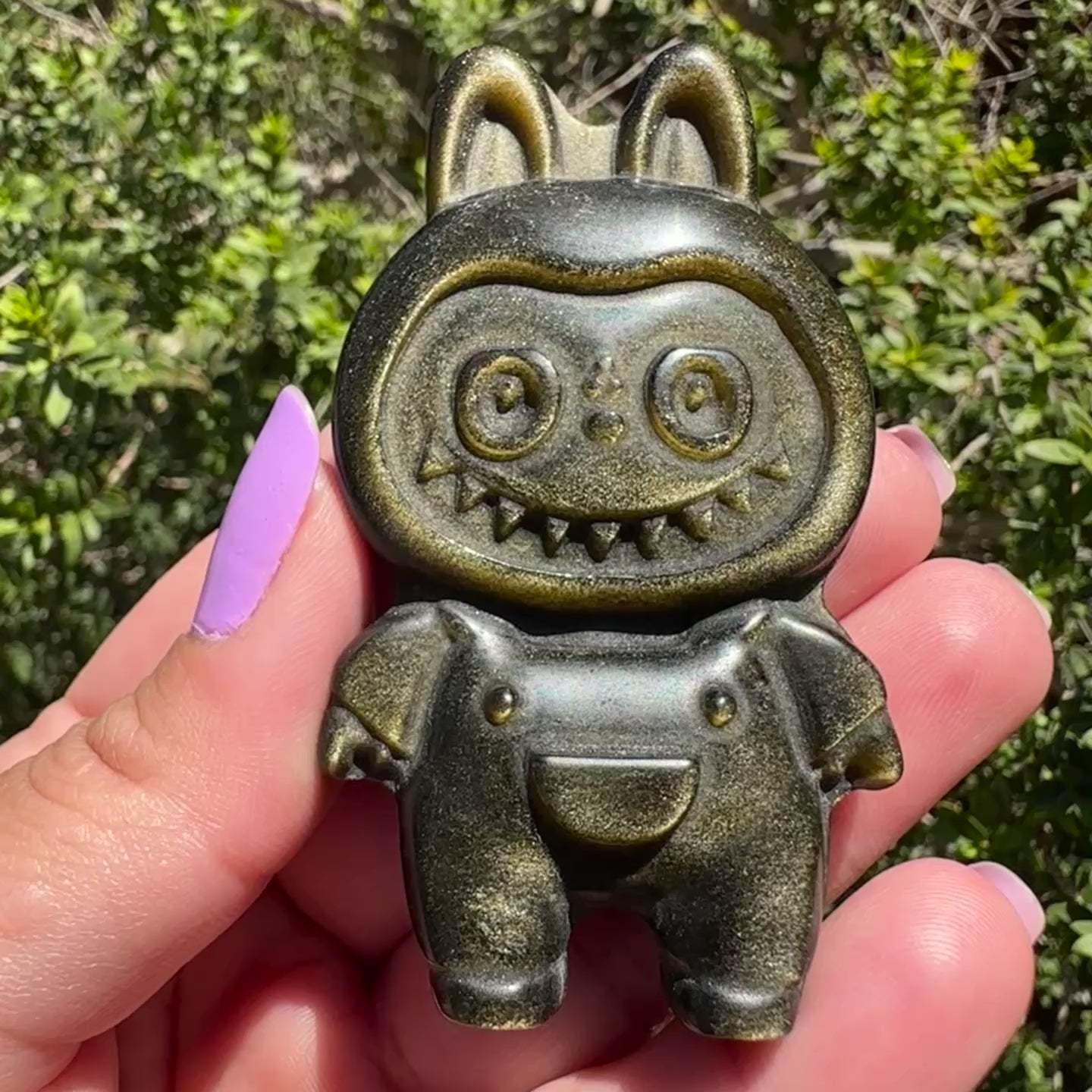 Gold Sheen Obsidian Labubu