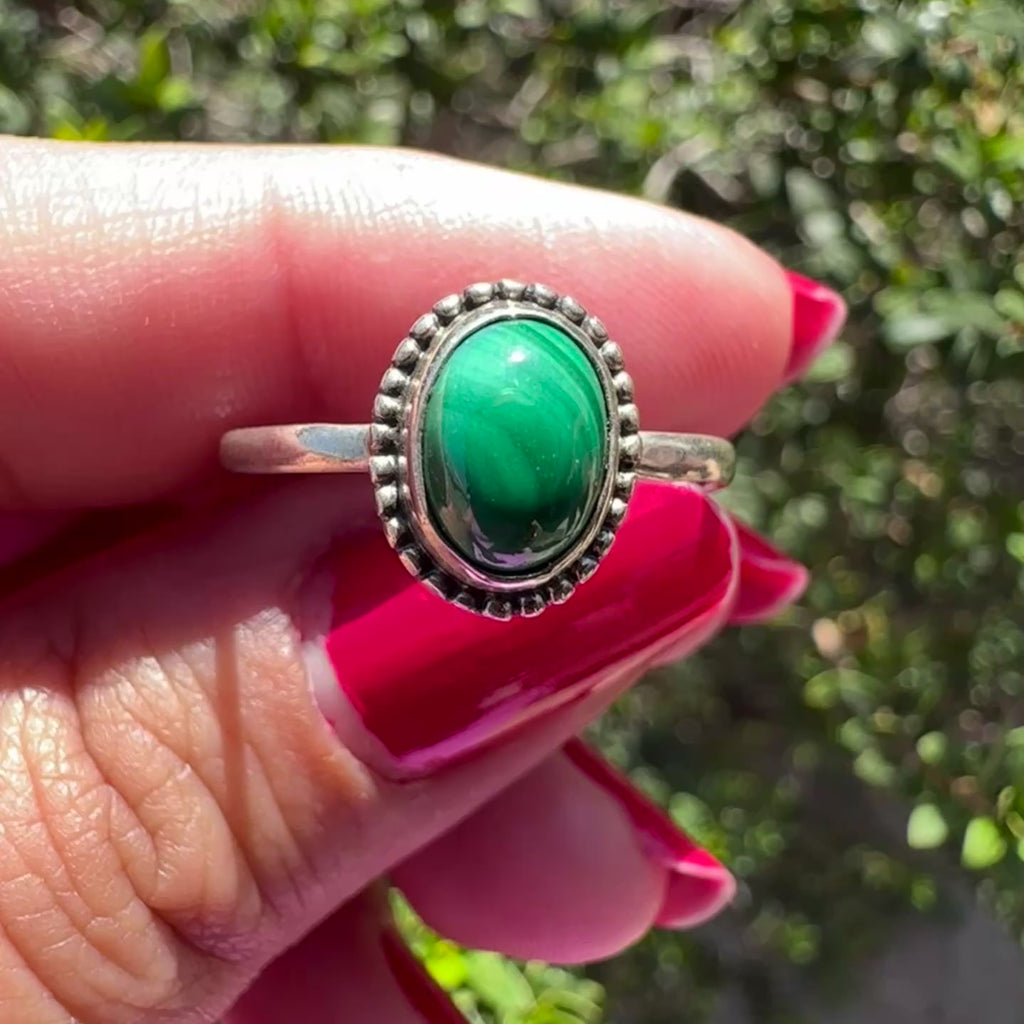 Malachite Sterling Silver Ring