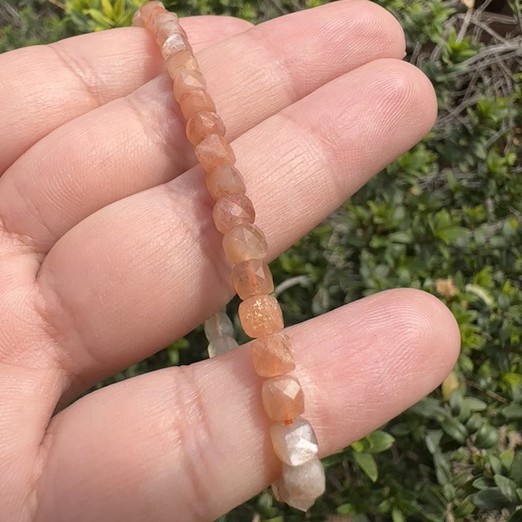 Sunstone 4mm Faceted Bracelet