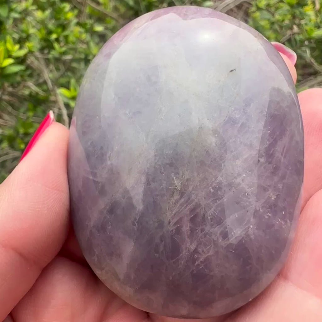 Lavender Rose Quartz Palm Stone