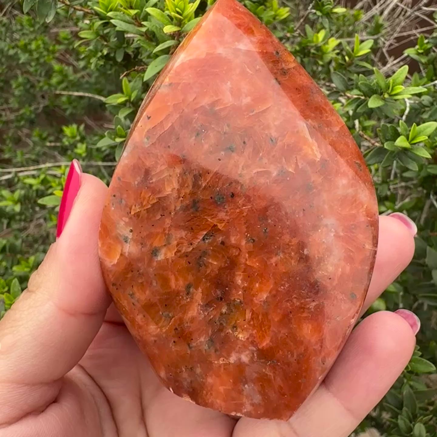 Orange Orchid Calcite Flame