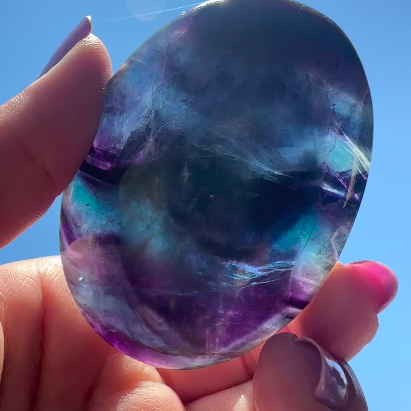 Fluorite Palm Stone