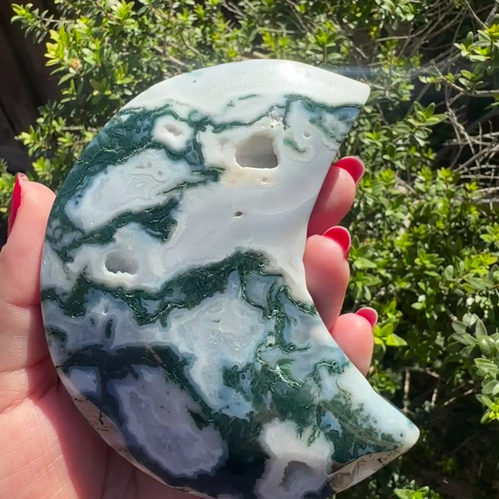 Moss agate moon
