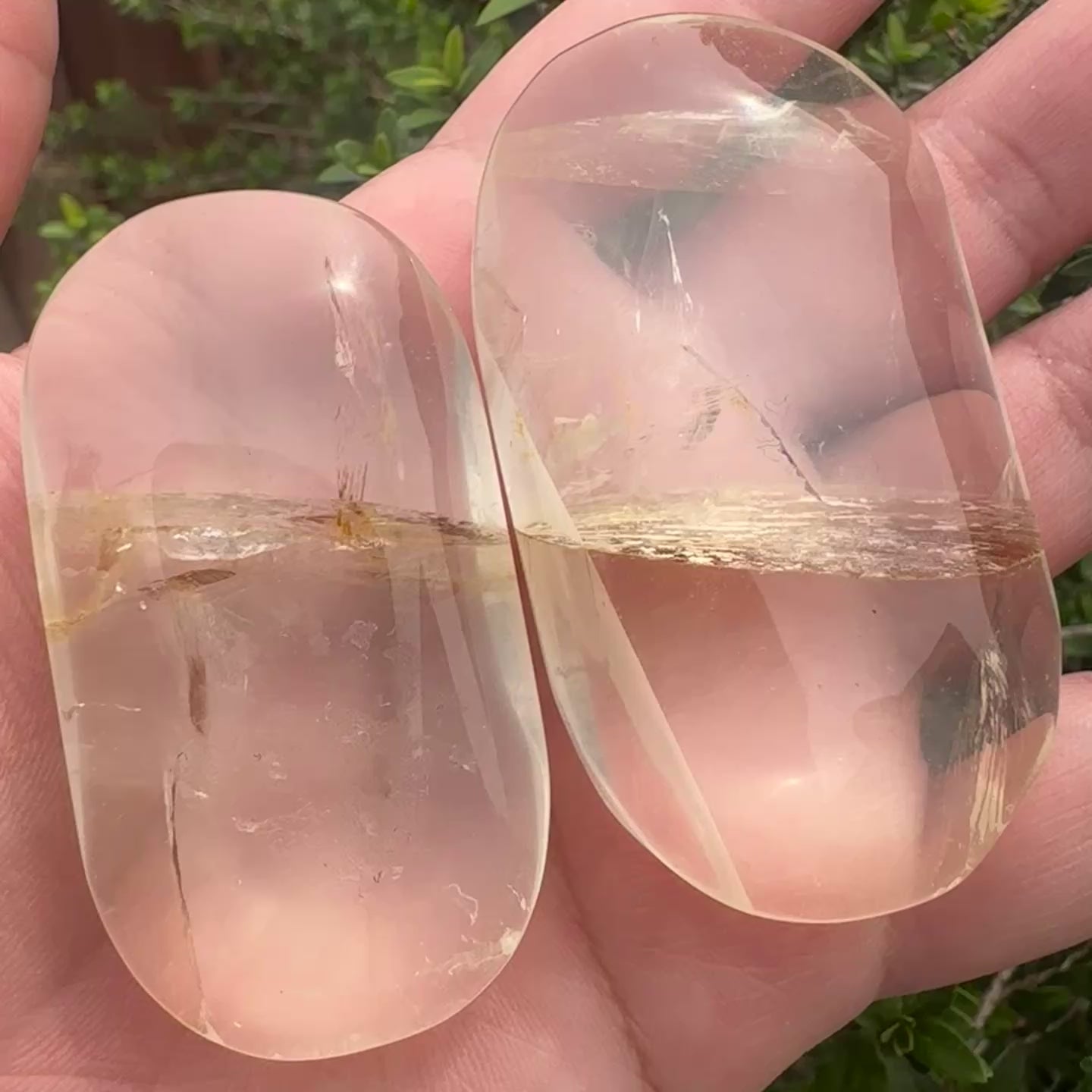 Golden Healer Quartz Palm Stone