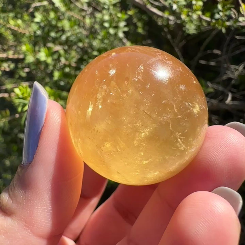 Honey Calcite Sphere