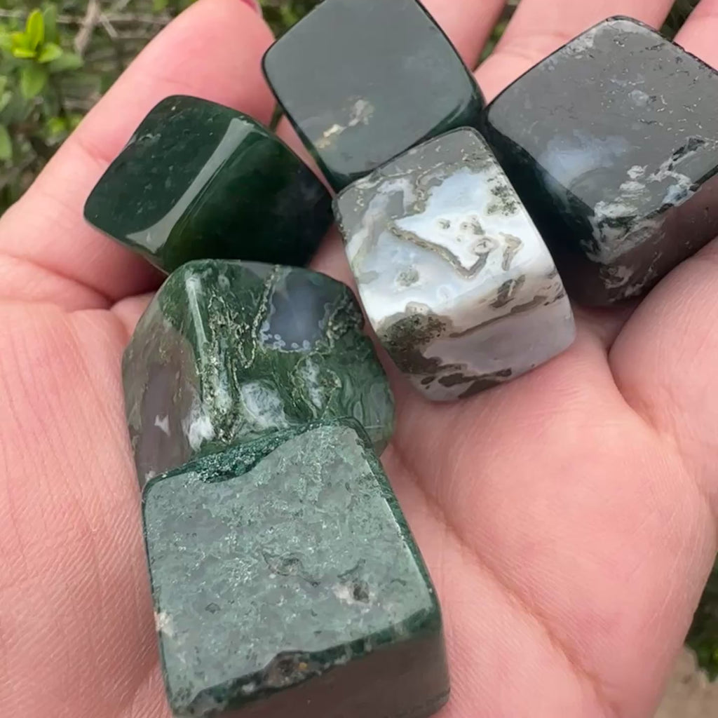 Moss Agate Cube