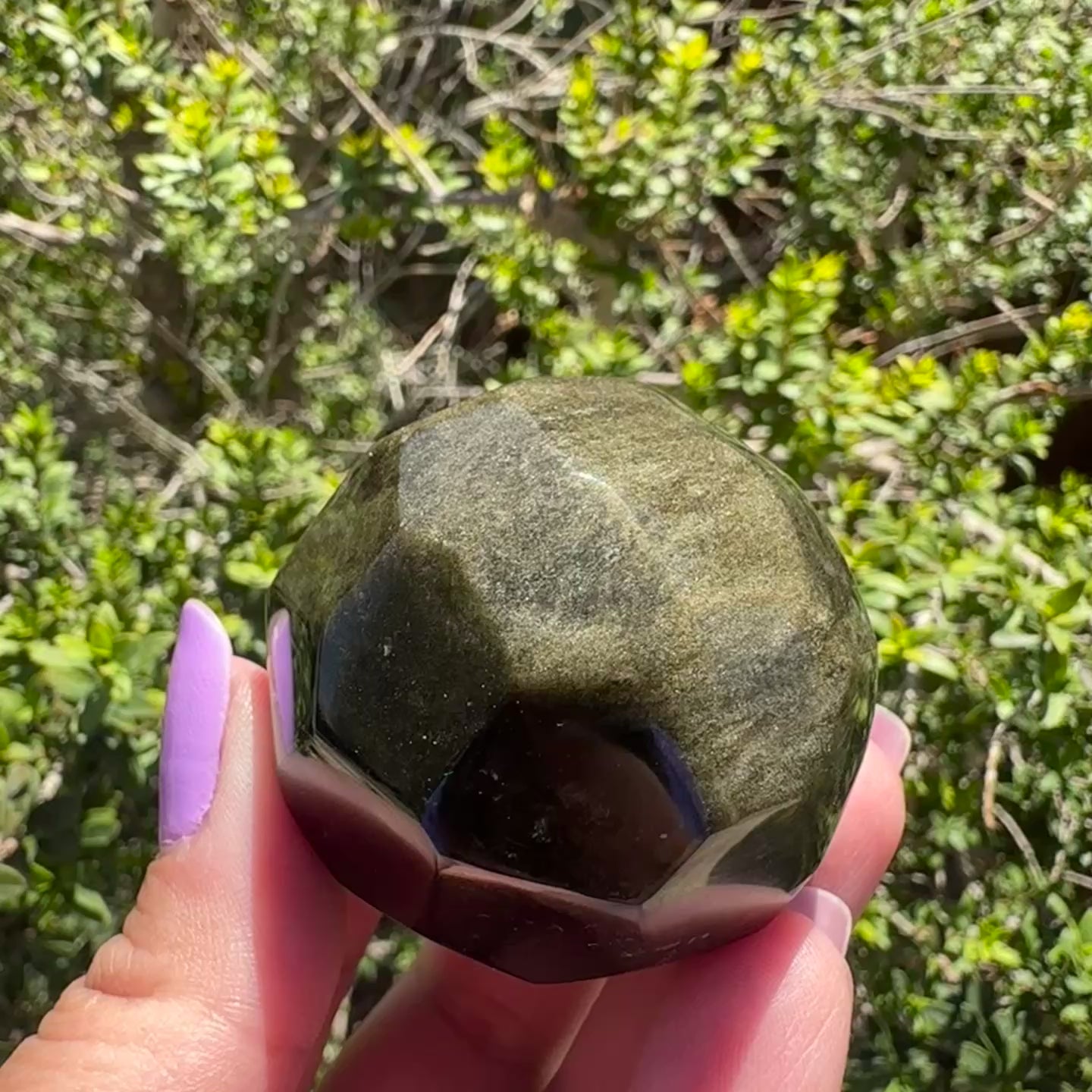 Gold Sheen Obsidian Faceted Ball