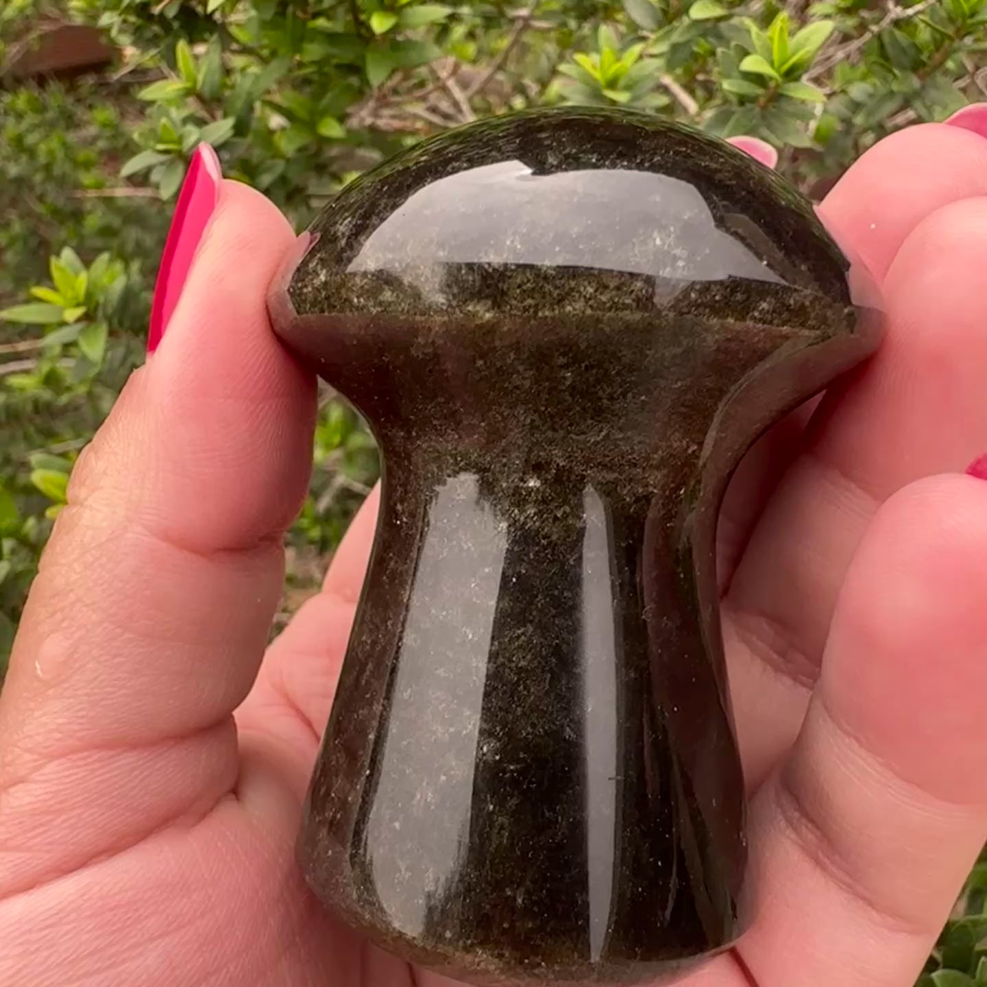 Gold Sheen Obsidian Mushroom